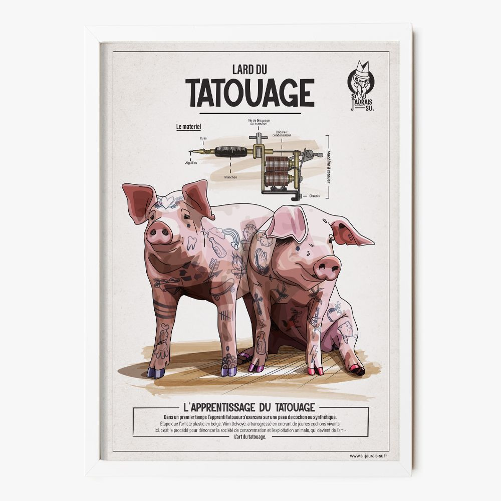 Affiche de curiosités Lard du tatouage Poster vintage