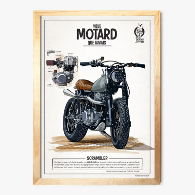 moto cafe racer poster